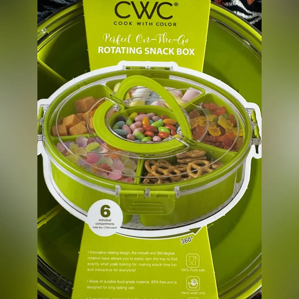 💚 CWC Rotating Snack Box Lazy Susan Charcuterie Container